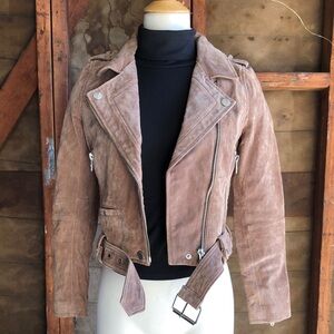 Blank NYC Tan Suede Moto Jacket